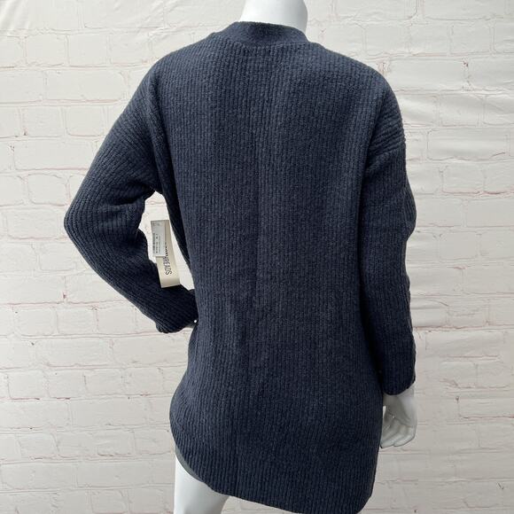 Goodthreads Womens Oversized Boucle Shaker Stitch Cardigan Sweater Navy Blue M - Picture 7 of 15